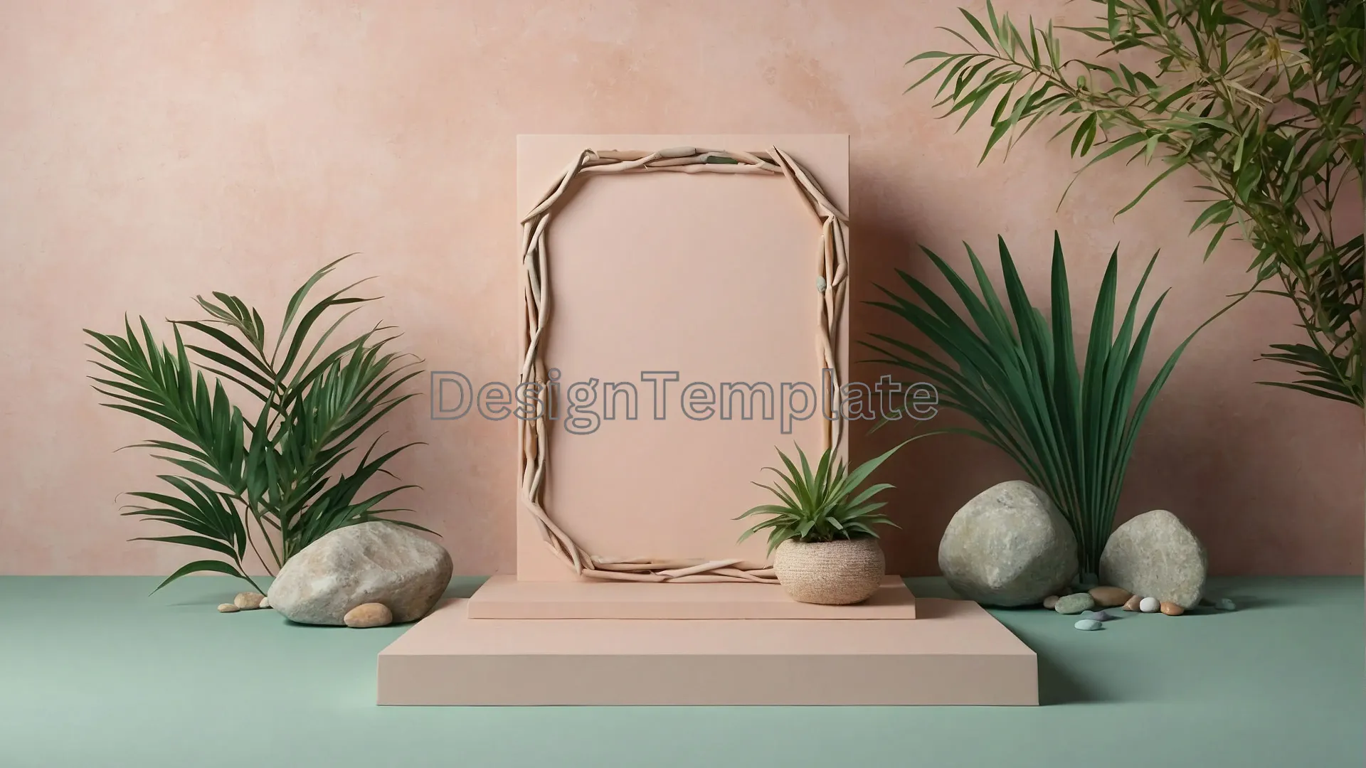 Sleek Plant Frame Background Texture image